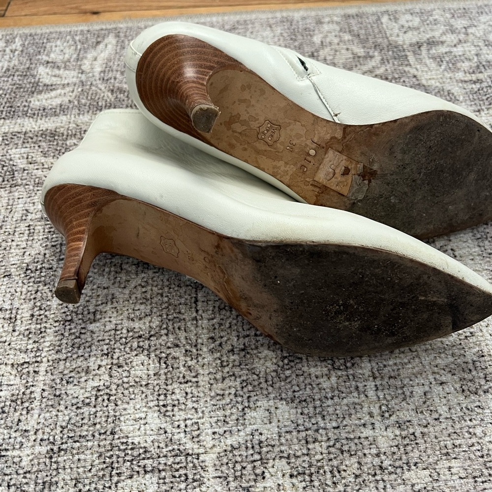 Anthropologie joie white ankle boots - size 38 women’s 7.5 white - Picture 3 of 6